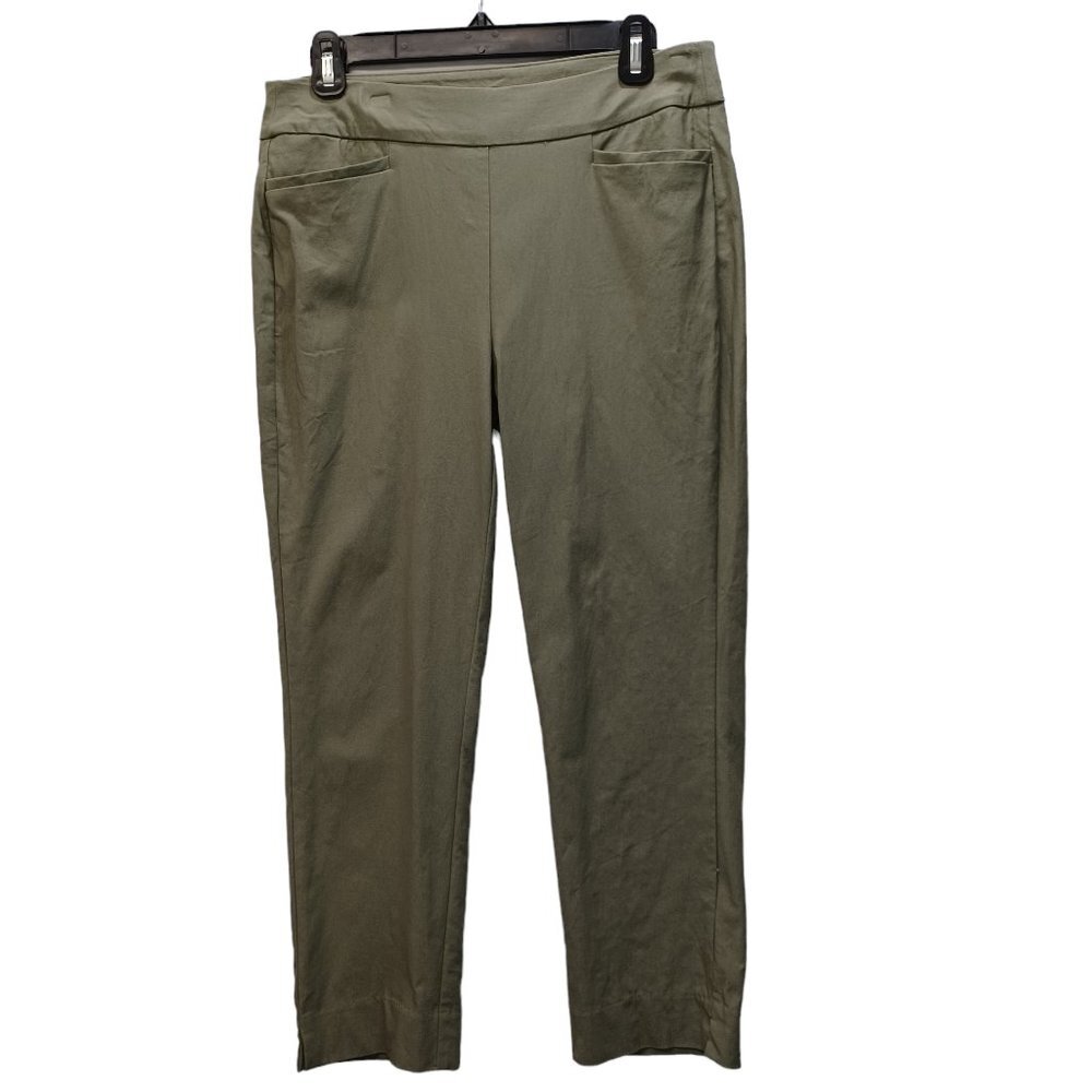 Chicos Pull On Pant Khaki Green Stretch Womens‎ size Small